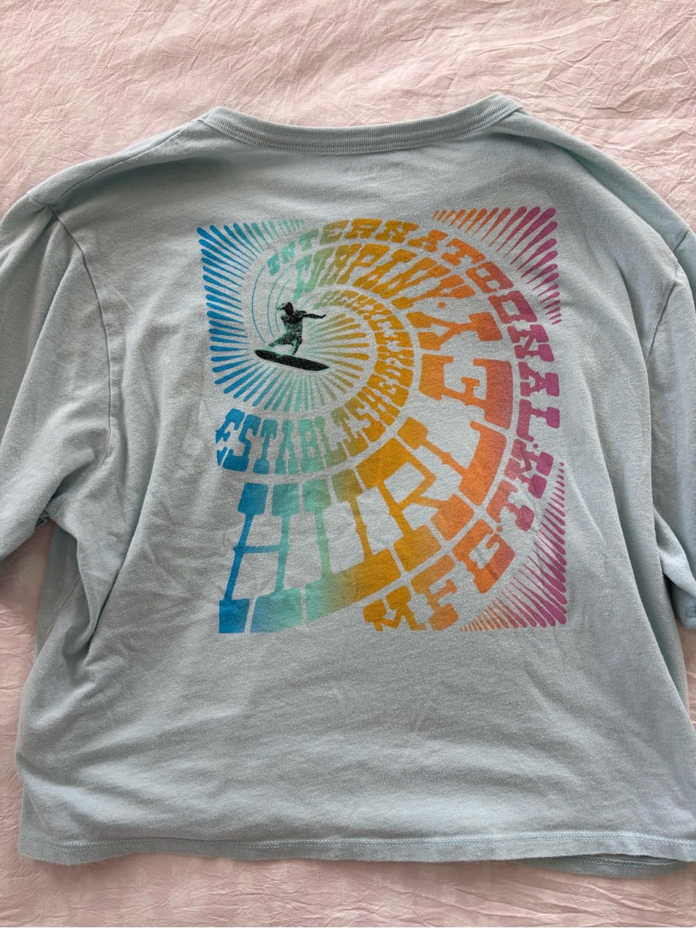 HURLEY Surf Graphic Cropped Tee in Pastel Rainbow
